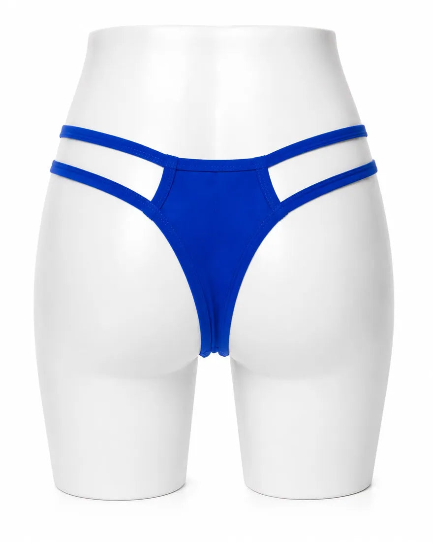 Floral Lace Cotton Gusset Panty in Blue, photo 2