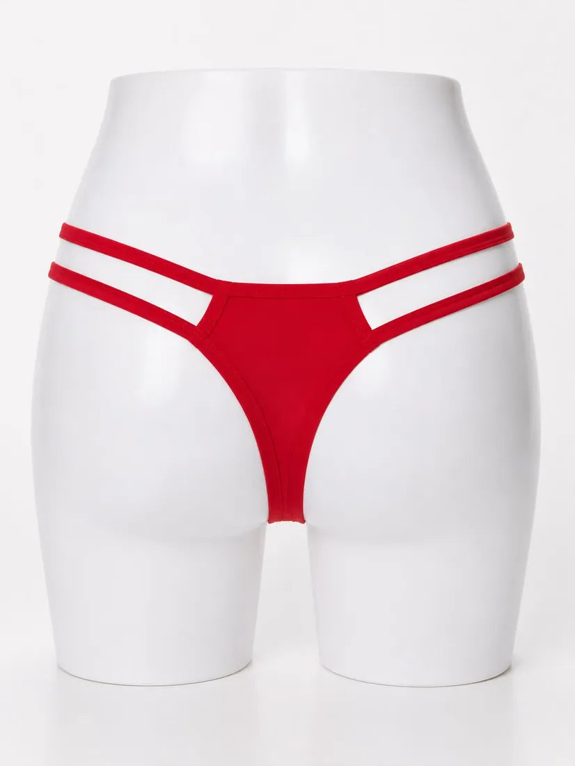 Floral Lace Cotton Gusset Panty in Red, photo 2