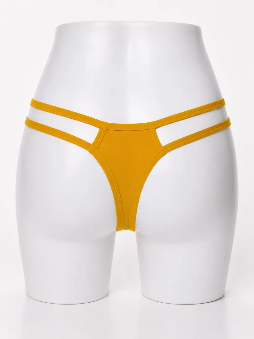 Floral Lace Cotton Gusset Panty in Yellow, photo 2