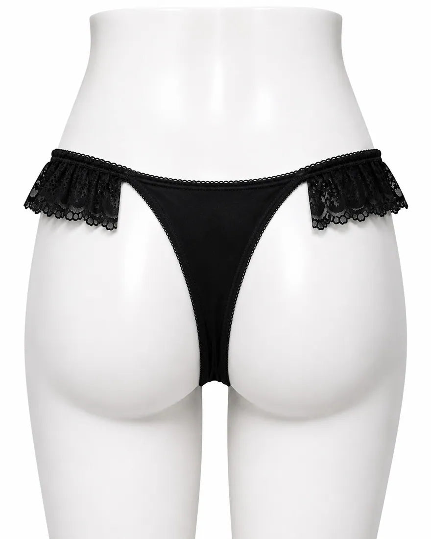 Heart Pendant Chain Thong in Black, photo 2