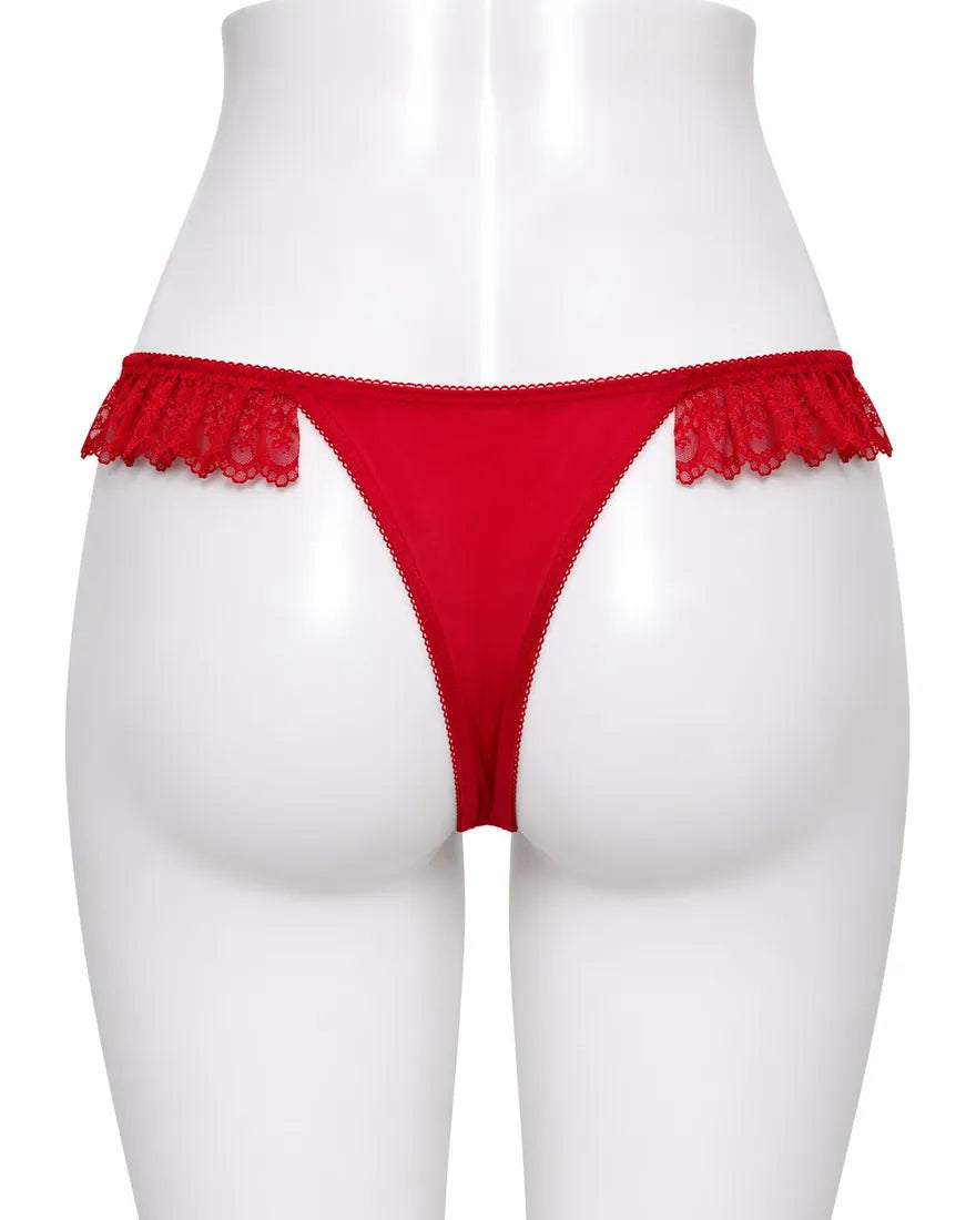 Heart Pendant Chain Thong in Red, photo 2