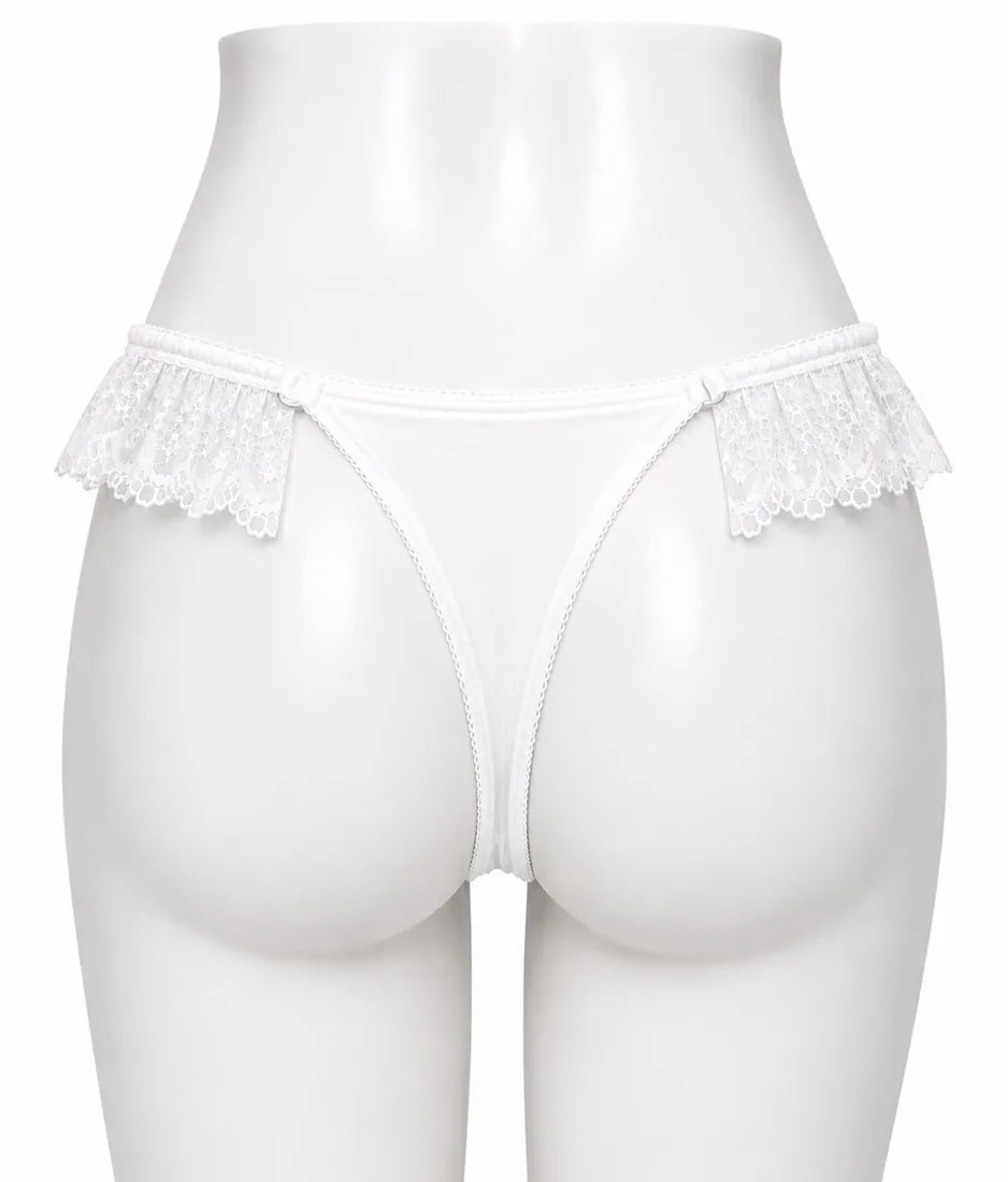 Heart Pendant Chain Thong in White, photo 2