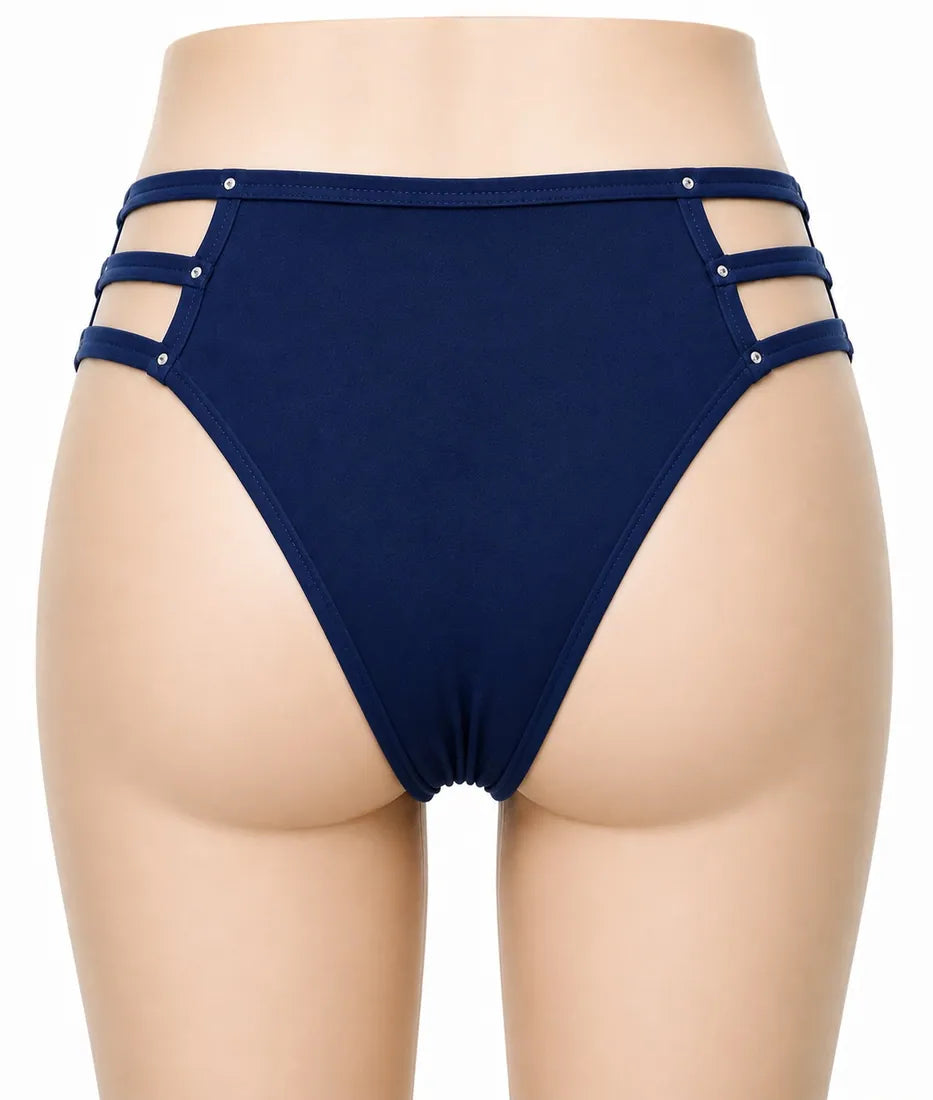 Diamante Cage Strap Panty in Blue, photo 2