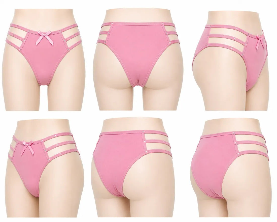 Diamante Cage Strap Panty in Light Pink, photo 3