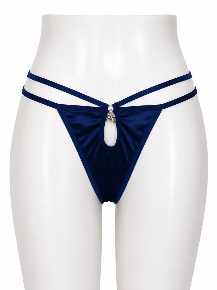 Minimalist Ring Strap Thong in Blue, photo 1