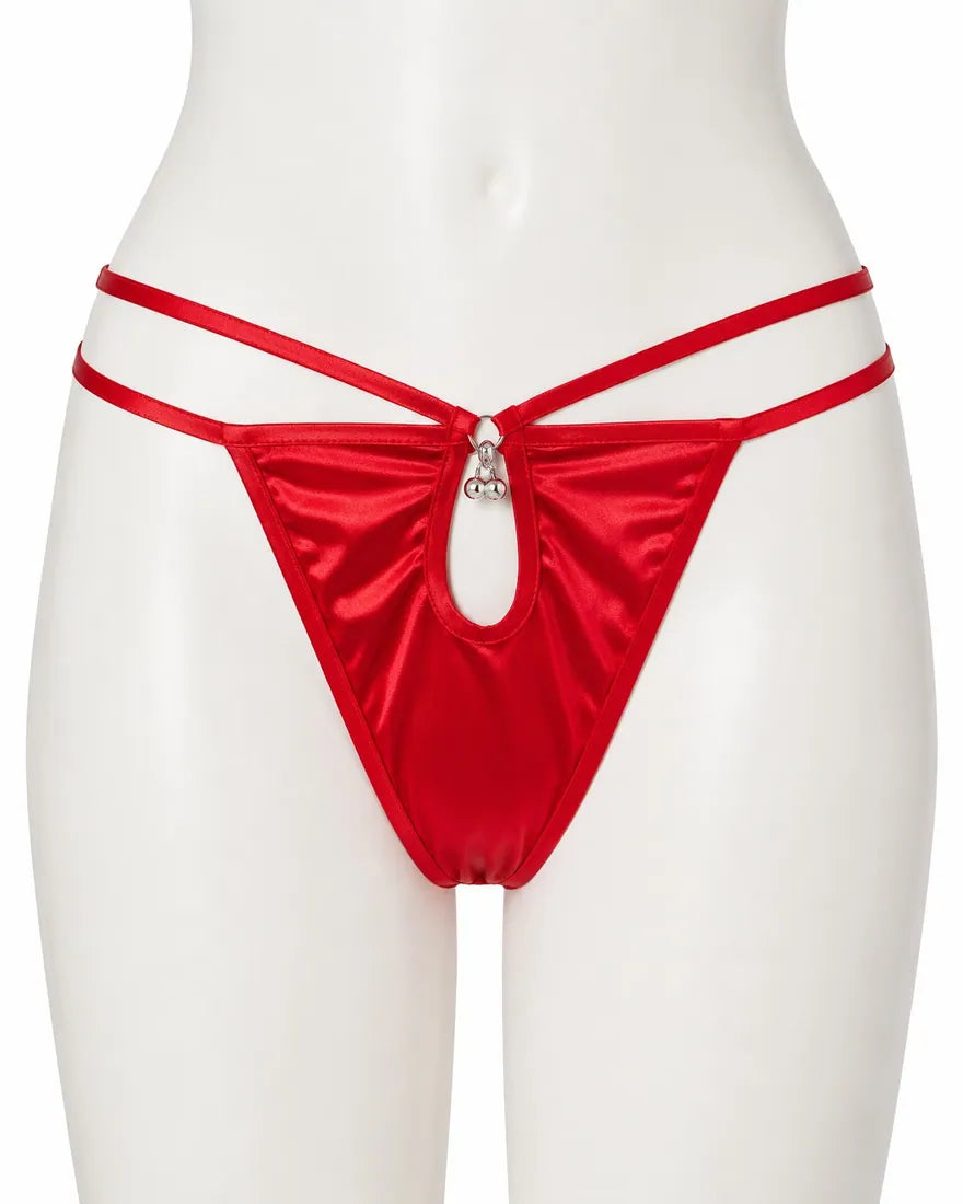 Minimalist Ring Strap Thong in Red, photo 1