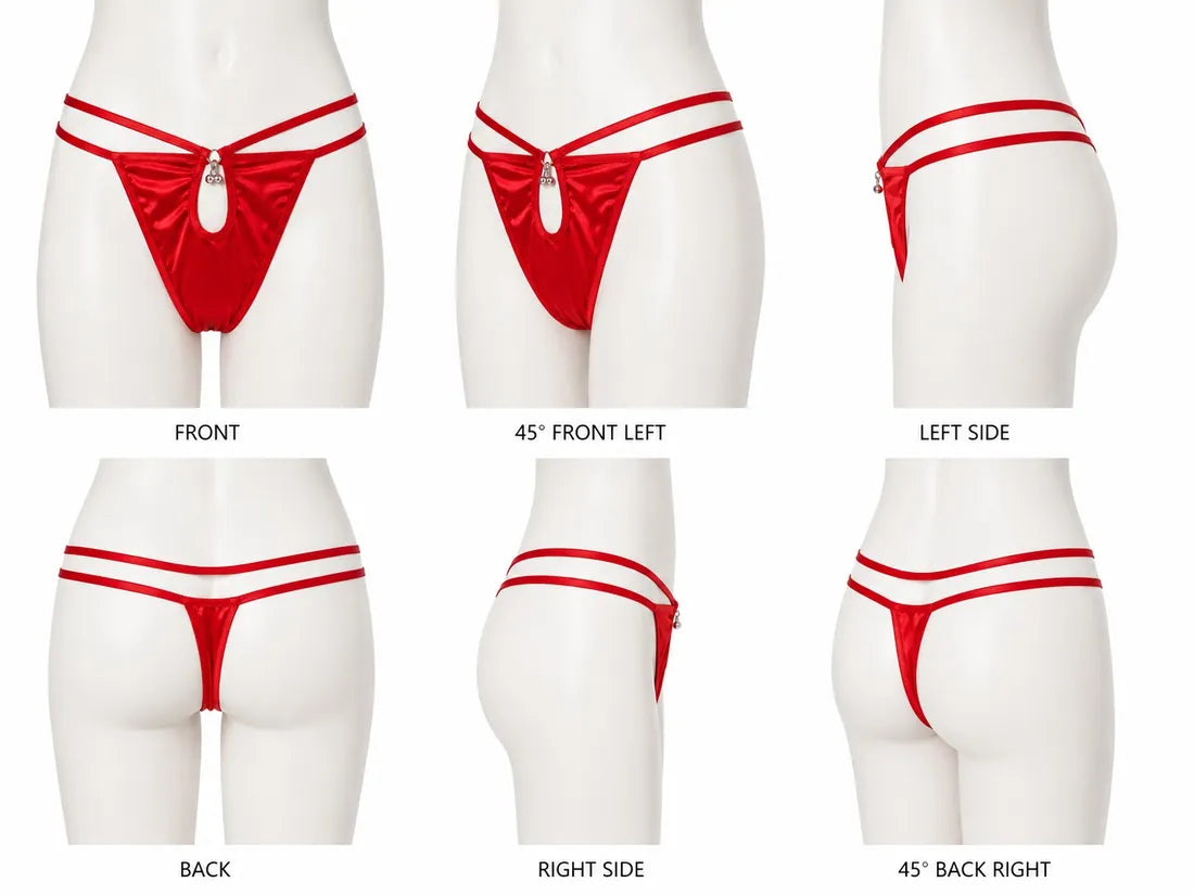 Minimalist Ring Strap Thong in Red, photo 3
