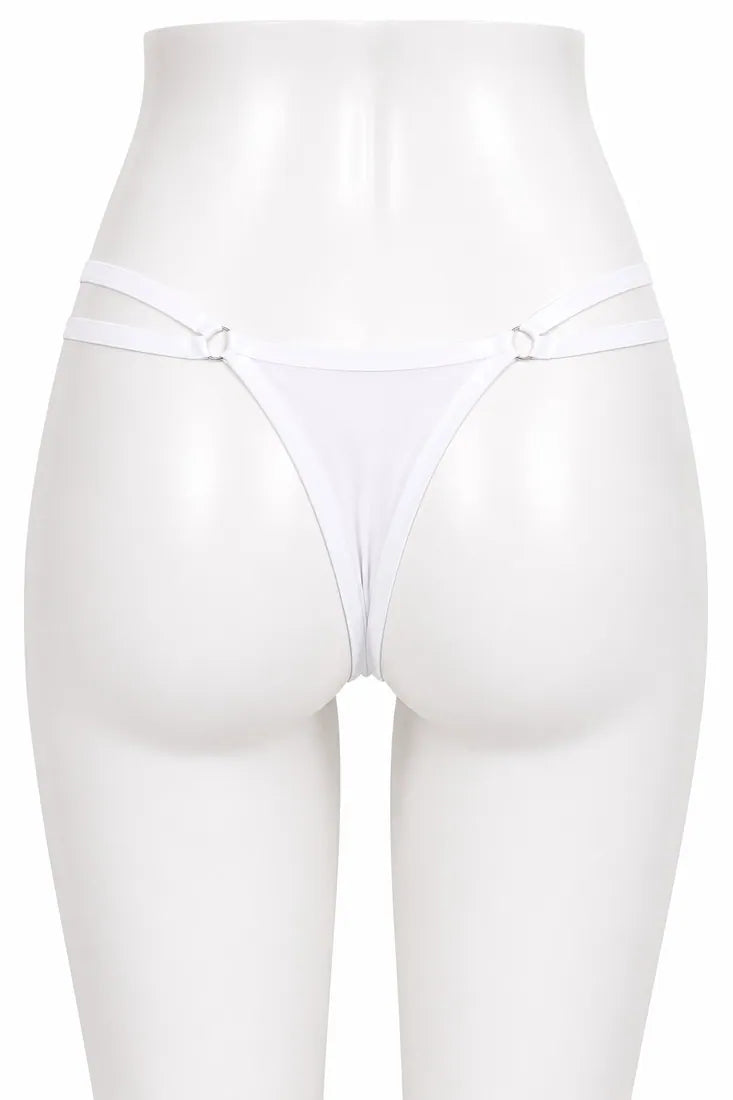 Minimalist Ring Strap Thong in White, photo 2