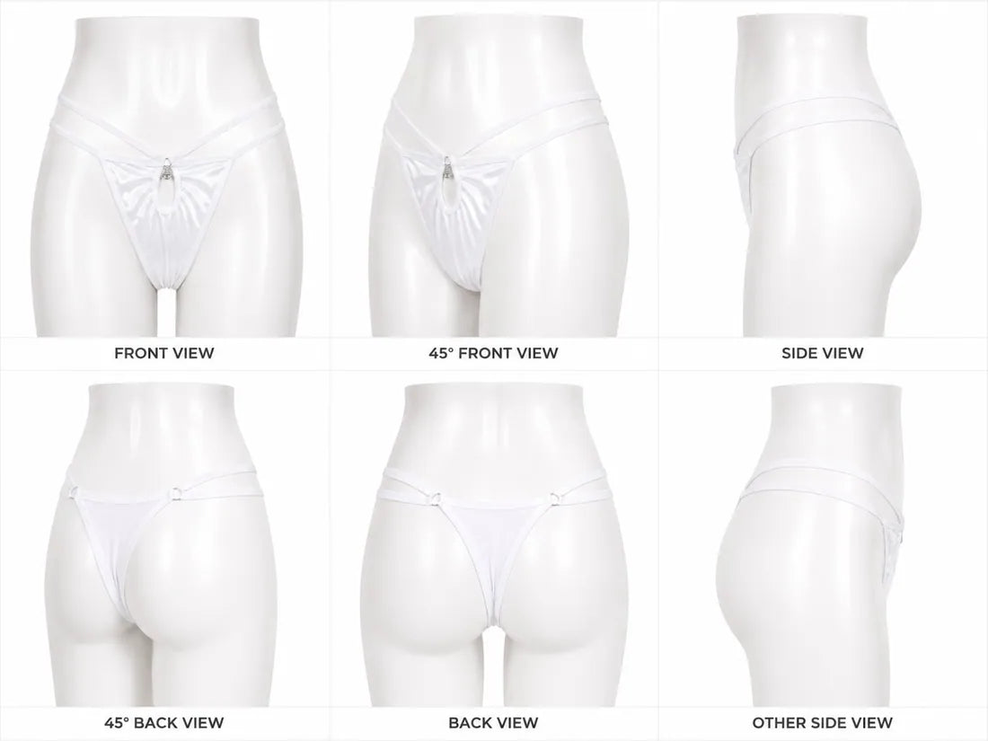 Minimalist Ring Strap Thong in White, photo 3