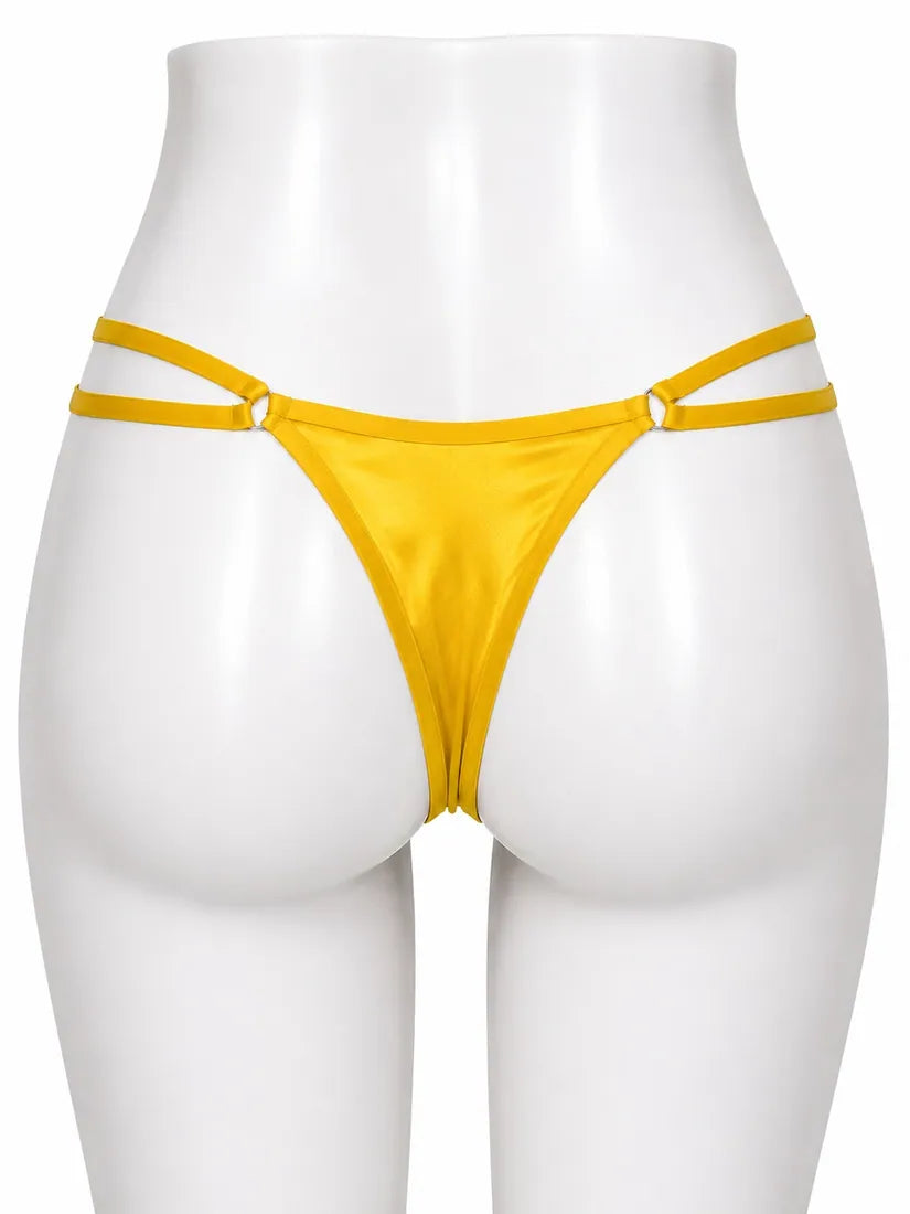 Minimalist Ring Strap Thong in Yellow, photo 2