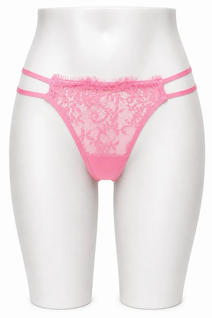 Classic Lace Double Strap Panty in Light Pink, photo 1