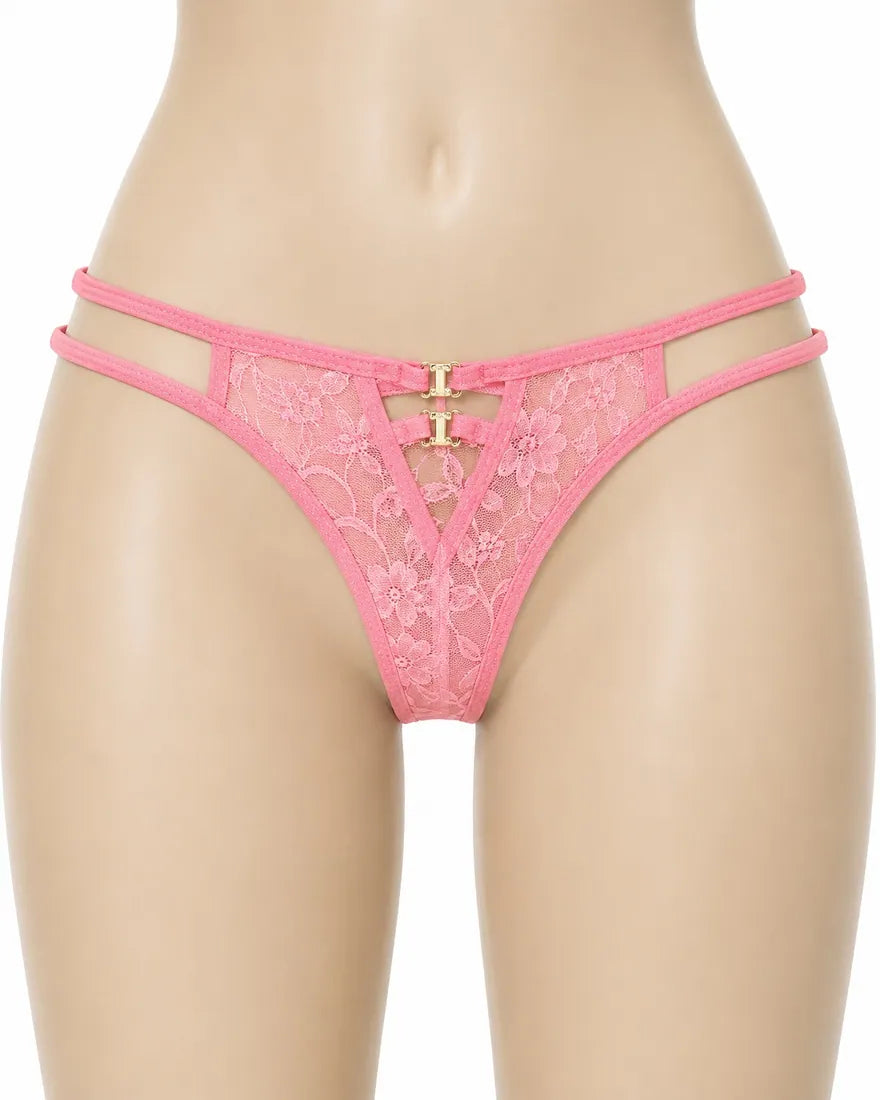 Gold Ring Bow Cutout Panty in Light Pink, photo 1