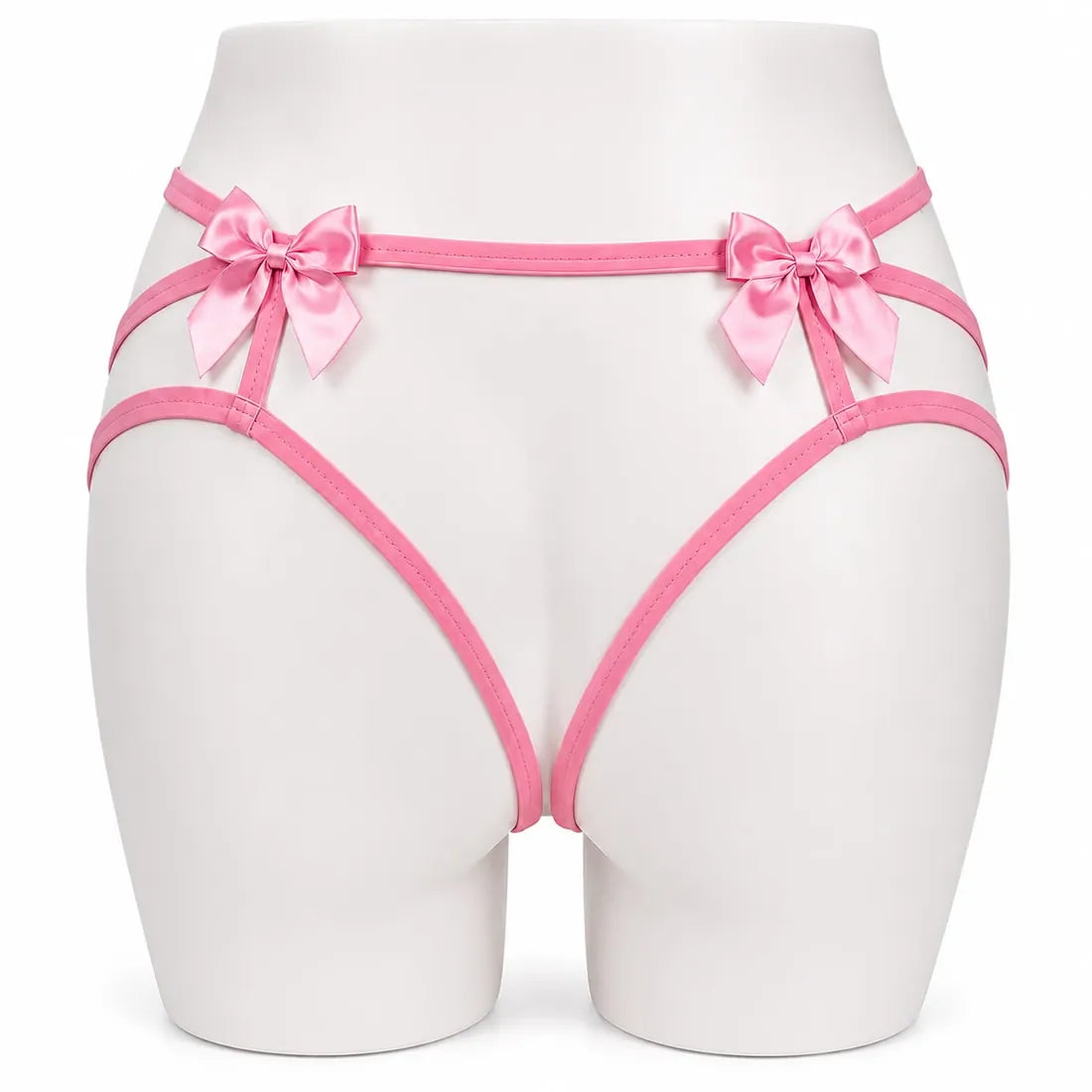 Gold Ring Lace Cutout Thong in Light Pink, photo 2