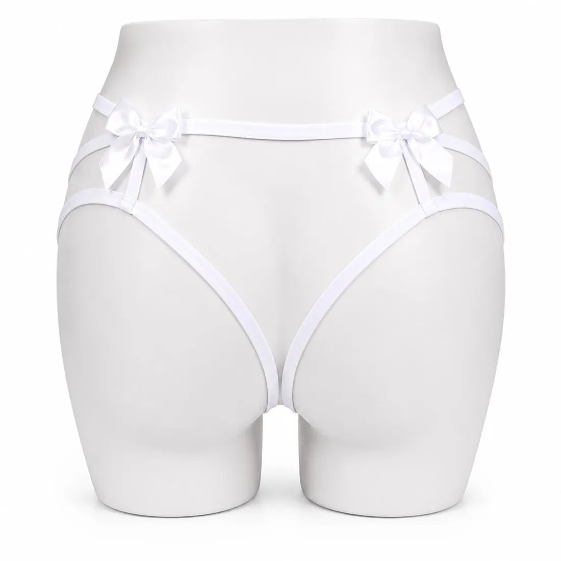 Gold Ring Lace Cutout Thong in White, photo 2