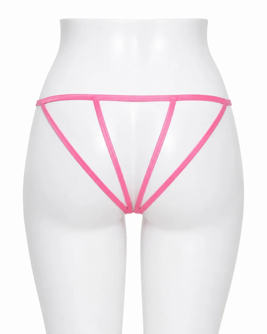 Gold Bar Floral Lace Thong in Light Pink, photo 2