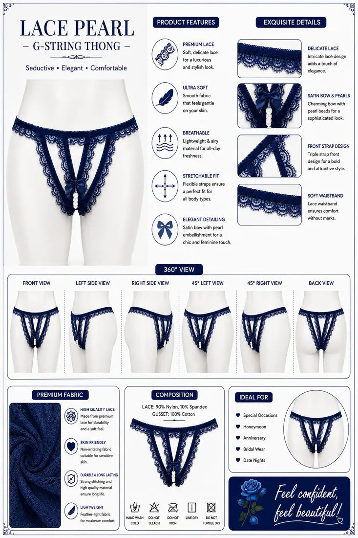 Lace Trim Crisscross Thong in Purple, photo 4