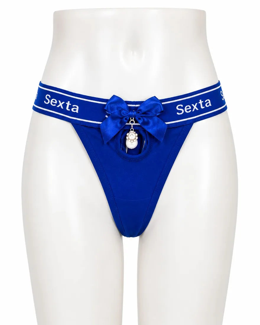 Charm Pendant Bow Panty in Blue, photo 1