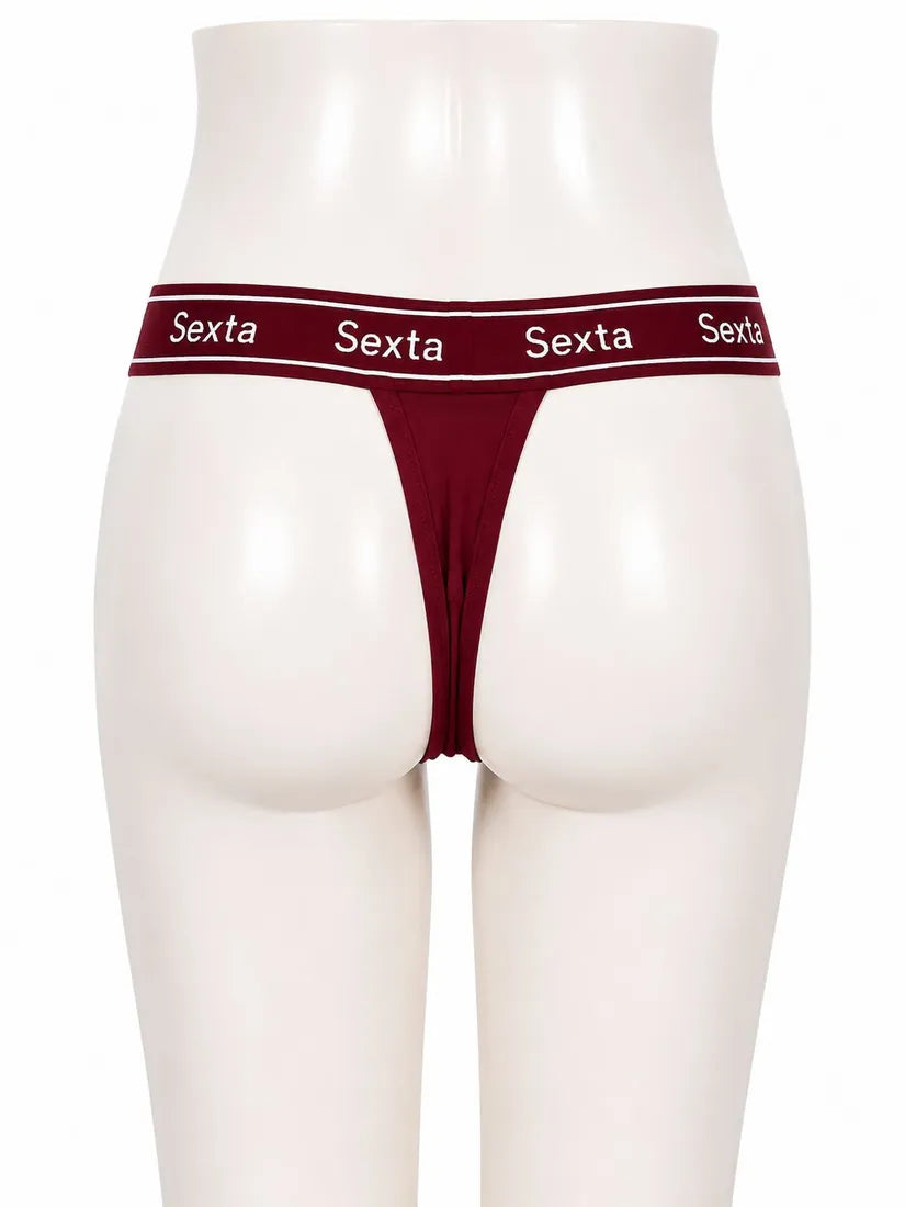 Charm Pendant Bow Panty in Maroon, photo 2
