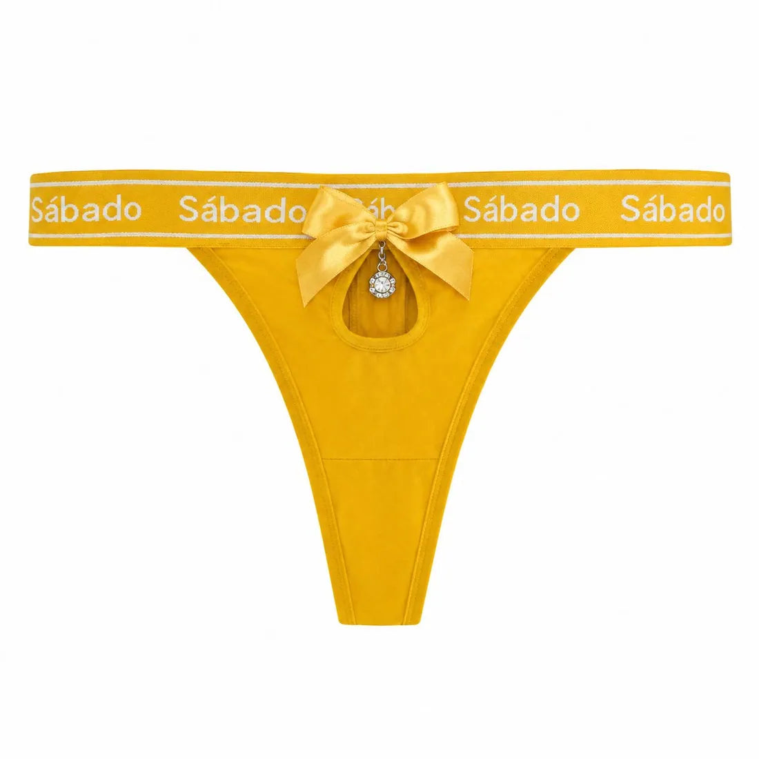 Charm Pendant Bow Panty in Yellow, photo 3